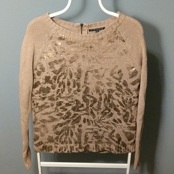 nyc alliance Sweaters - Womens tan/ gold metallic NYC sweater's